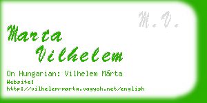 marta vilhelem business card