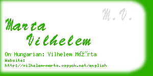 marta vilhelem business card